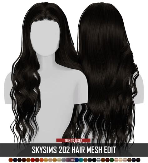 Skysims 202 Hair Mesh Edit By Thiago Mitchell At Redheadsims Sims 4
