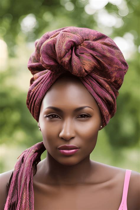 Beautiful Brown Skinned Woman In A Head Wrap · Creative Fabrica