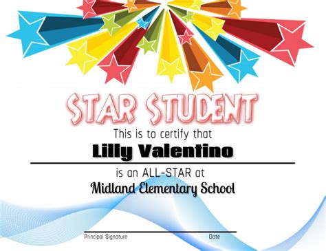 Star Student Certificate Free Printable Printable Templates