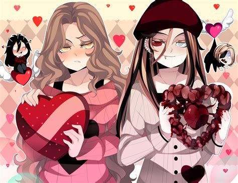 Original Anime Valentine Heart Girl Love Romance