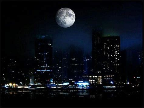 Full Moon Above The City Breathtaking Views City Lights Wonders Of