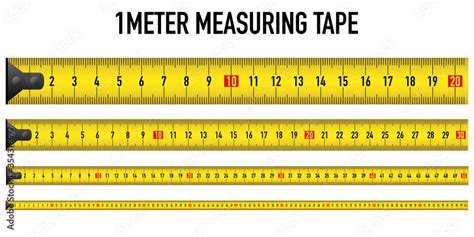 Yellow Measure Ruler Meter Vector Tape Metric Centimeter Illustration