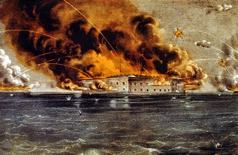 American Civil War Begins As Confederate Troops Fire On Fort Sumter In