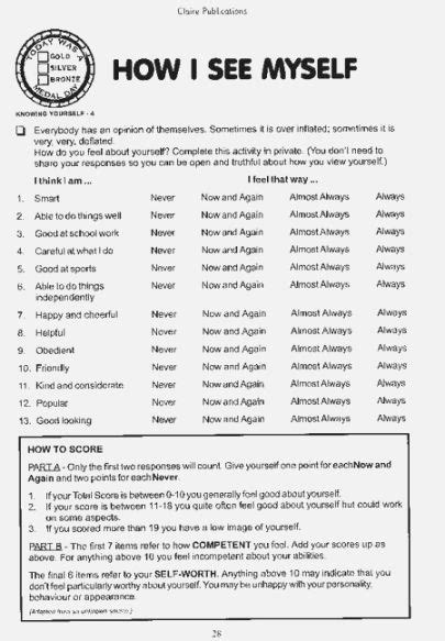 Free Printable Self Esteem Worksheets For Adults Pdf Kidsworksheetfun