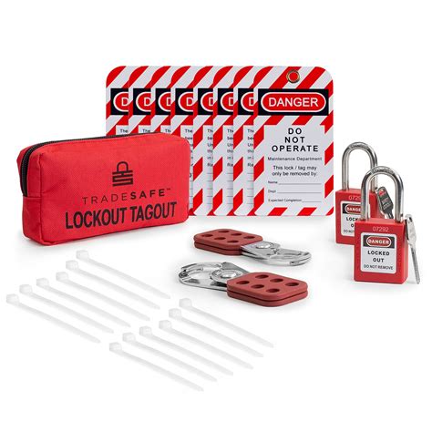 Buy TRADESAFE Lockout Tagout Kit With Hasps Lockout Tags Red Loto