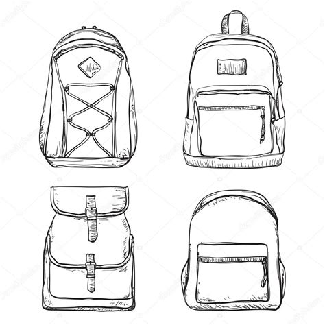 Set Of Different Types Backpacks Stock Vector Image By ©yuliia25 122225342