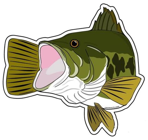 Largemouth Bass Sticker Decal Fly Fishing 4 34 X 4 14 Glossy