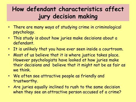Ppt Defendant Characteristics And Jury Decision Making Powerpoint Presentation Id2634464