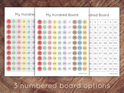 Printable Hundred Board Montessori Preschool Math Etsy Canada