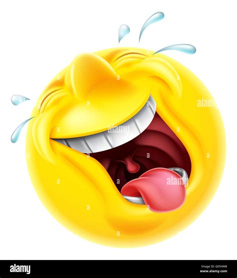 Ein Sehr Glücklich Lachend Emoji Emoticon Smiley Gesicht Charakter