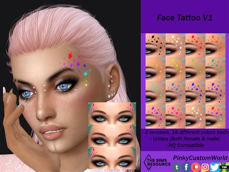 The Sims Resource Face Tattoo N1 Facepaint
