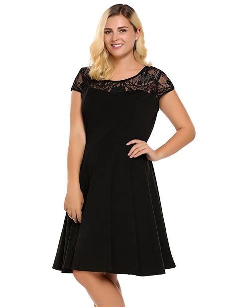Shop over 300 top plus fit flare dress sleeve and earn cash back all in one place. IN'VOLAND Womens Plus Size Lace Cap Sleeve Fit and Flare ...