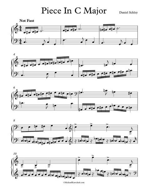 Free Piano Sheet Music Piece In C Major Schley Michael Kravchuk