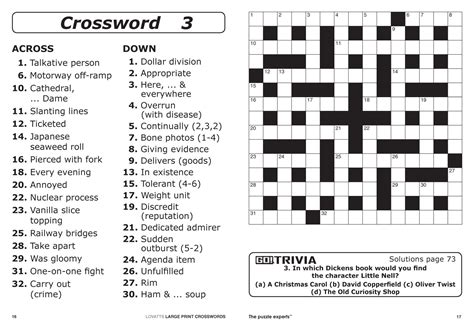 Large Print Crosswords Magazine Lovatts Crossword