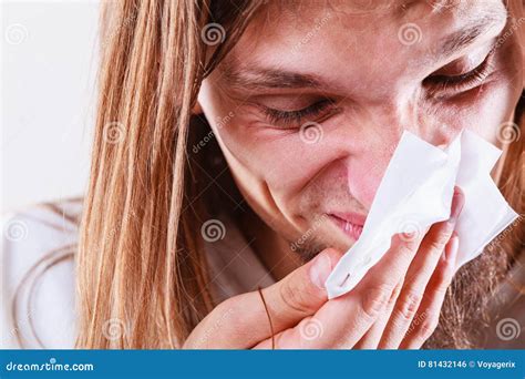 Man With Hygienic Tissue Stock Photo Image Of Healthcare 81432146