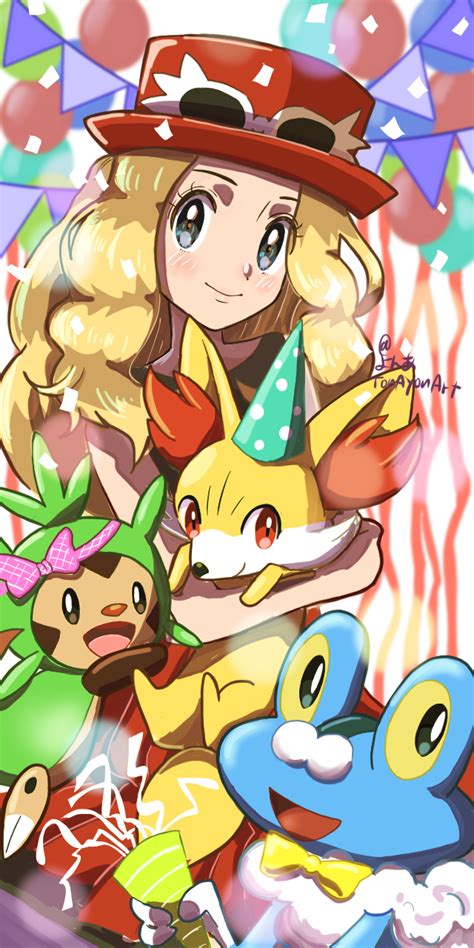 Safebooru 1girl Bare Arms Blonde Hair Blush Bow Chespin Closed Mouth Commentary Request
