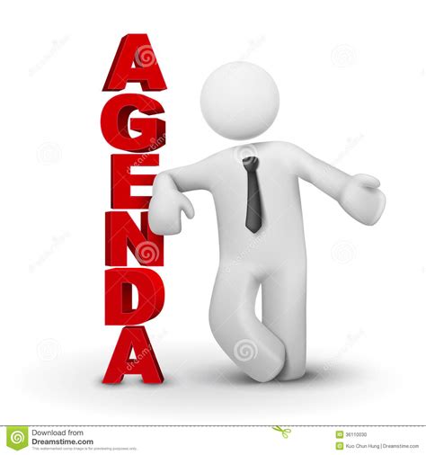 3d Business Man Presenting Concept Of Agenda Stock Photo