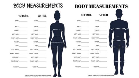 Printable Body Measurement Chart Delicious Determination Body