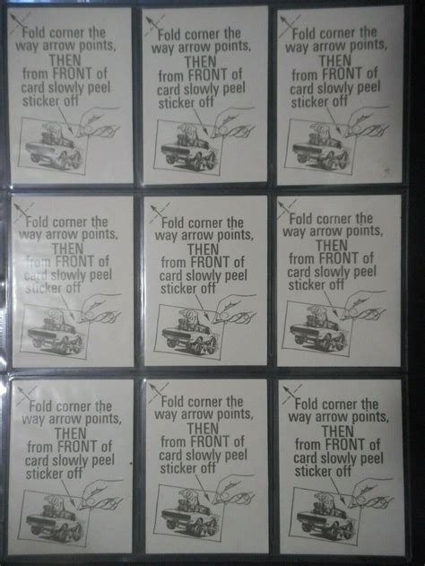 1973 Fabulous Odd Rods Complete66 Sticker Set And Wrapper Donruss Mint