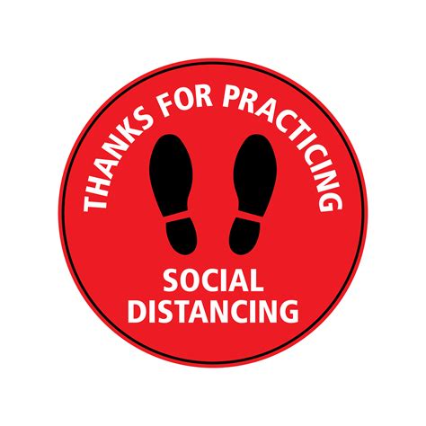 Thanks For Practicing Social Distancing Floor Decal — Koncept Sign Group