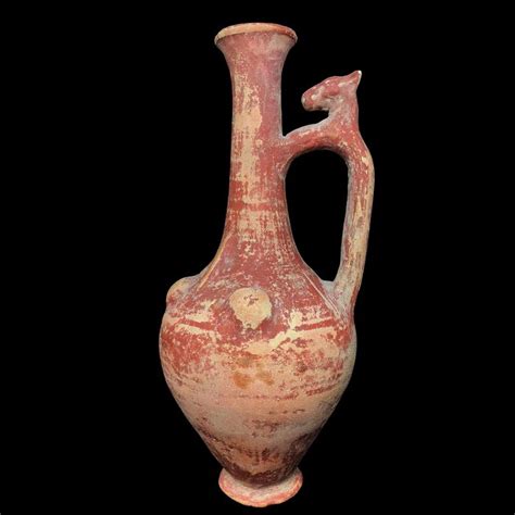 Phoenician Pottery Jug With Animal Handle 257 Cm Catawiki