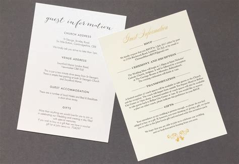 Wedding Guest Information Cards What To Include Foil Invite Co Blog