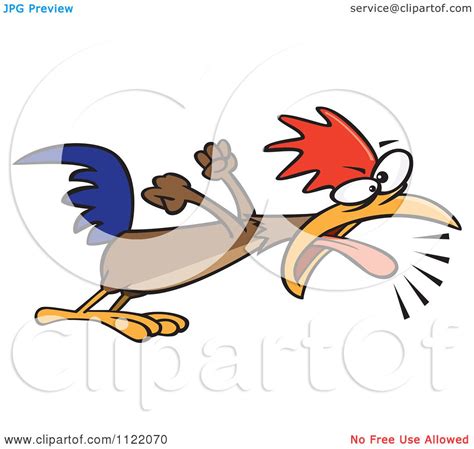 Cartoon Of A Rooster Screaming A Wake Up Call Royalty