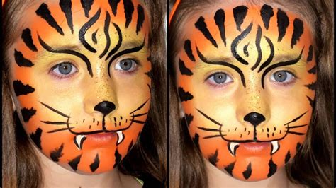 Tiger Face Paint 🐅 Tiger Face Painting For Beginners Youtube