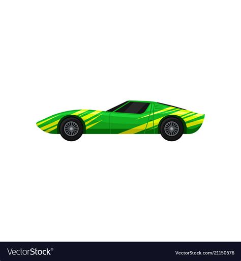 Bright Green Yellow Racing Car Fast Sports Vector Image