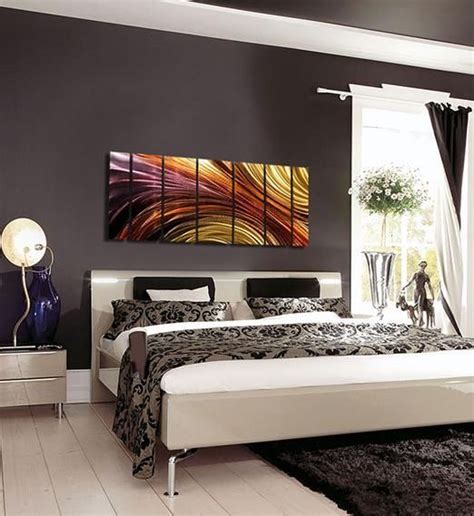 Ideas For Bedroom Decor Contemporary Bedroom Decor With Metal Wall