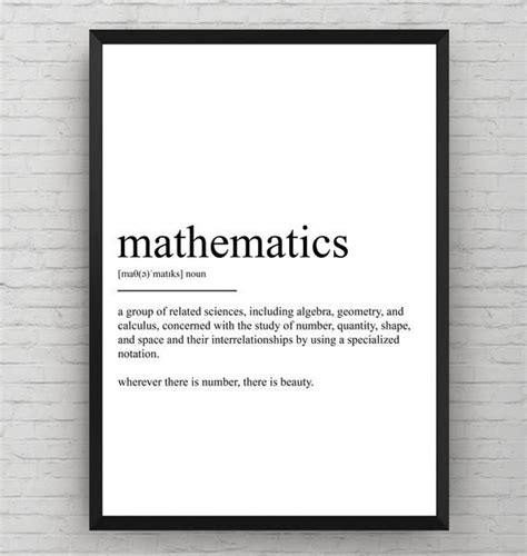 Mathematics Definition Print Etsy Definition Of Mathematics