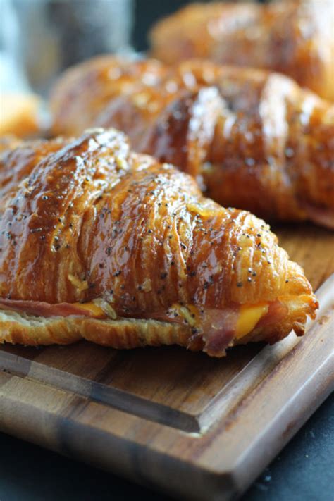 glazed ham and cheese croissants