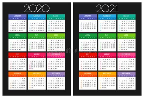 2020 2021 2022 2023 Years Set Pocket Calendar Grid Template