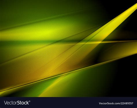 Dark Green And Yellow Abstract Shiny Background Vector Image