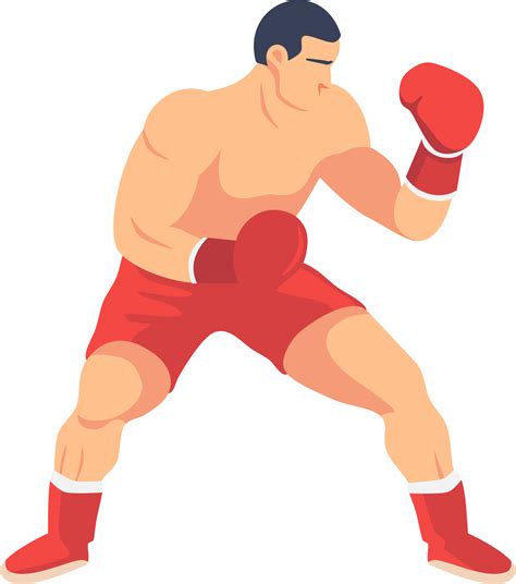 Boxer Dibujos Animados Ilustración Boxeo Deporte Luchar Plano