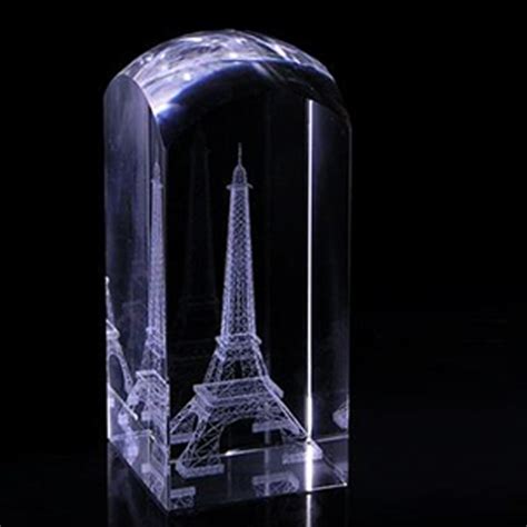 3d Crystal Laser Etched Glass Laser Engraved Glass Crystal Paperweight