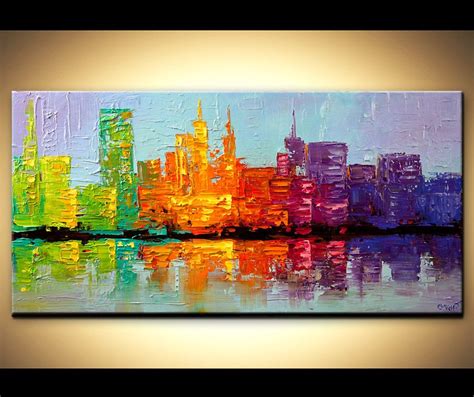 Colorful Cityscape Original Abstract Art Paintings By