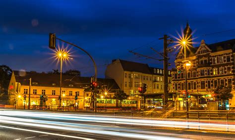 berlin, Germany, Houses, Hdr, Street, Night, Street, Lights, Motion ...