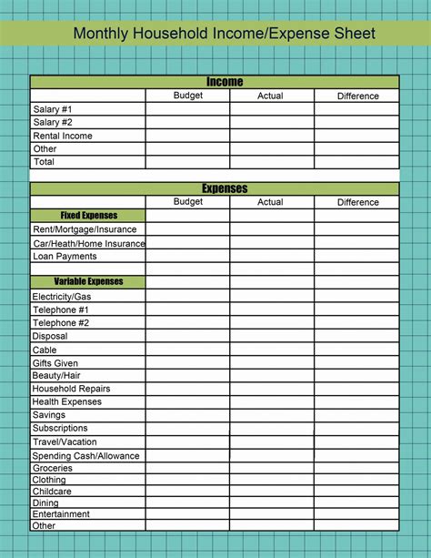 Printable Income And Expenses Spreadsheet Small Business For Self Self