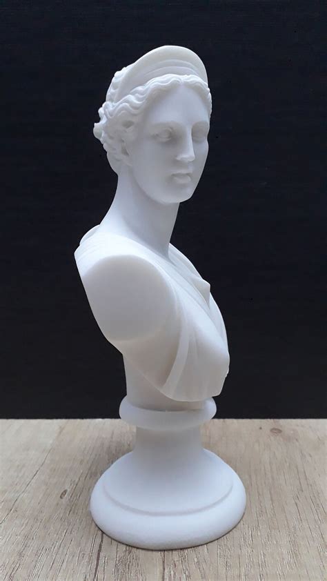 Artemis Bust Head Ancient Greek Roman Goddess Of Hunt Cm In Diana Marble Cast Alabaster