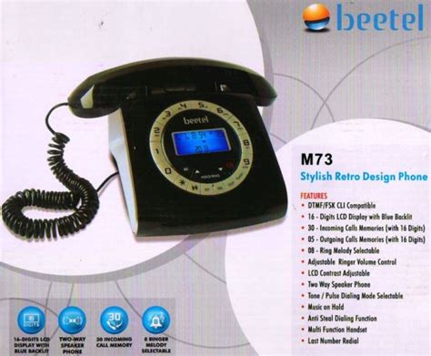 Beetel M73 Retro Design Landline Phone Black Landline Phone Pak