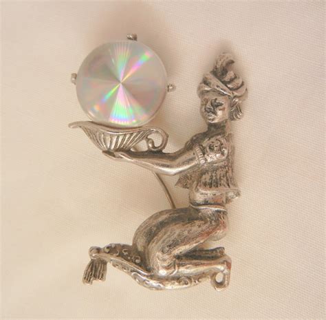 Vintage Genie Fortune Teller Hologram Brooch Jewelarama Book Piece From