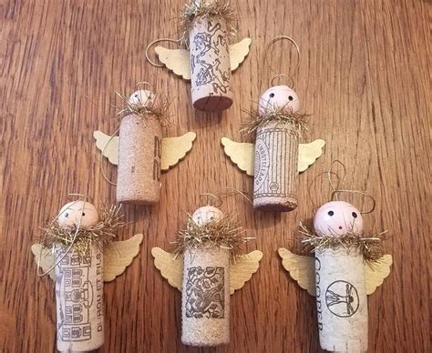 Handmade Recycled Wine Cork Angel Ornaments Etsy Wine Cork