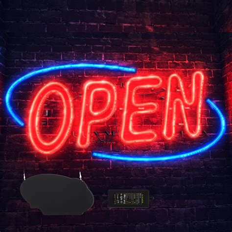 led neon open sign 20x10 24x12 31 5x15 7 inch wall storefront attracting ebay