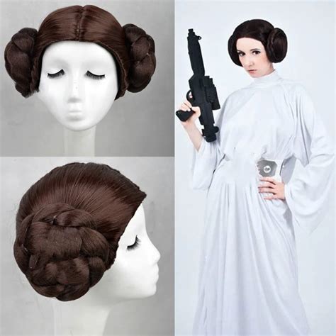 Princess Leia Organa Solo Cosplay Headgear Star Wars Cos Browm Double