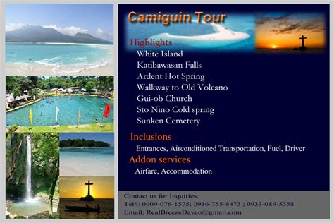 camiguin tour package realbreeze davao tour packages
