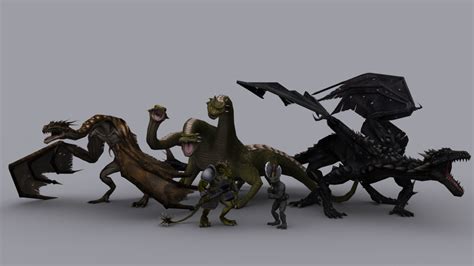 3d Model Fantasy Lizards Pack Game Ready Animated Models