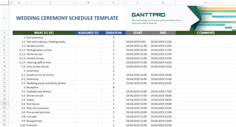 Maybe you would like to learn more about one of these? Wedding ceremony schedule template | Excel Template | Free ...