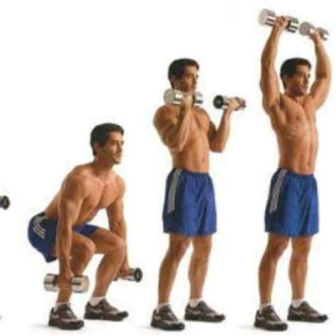 Dumbbell Squat Curl Press By Jeff Guleserian Exercise How To Skimble