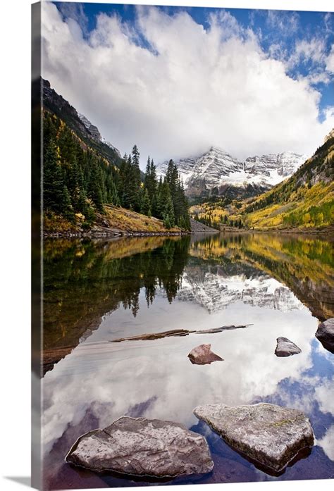 Mountain Lake Reflection With Fall Colors Aspen Colorado Wall Art